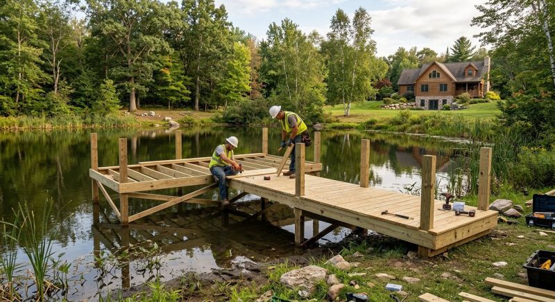 Pond Dock Installation in Olathe, KS